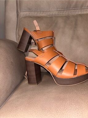 torrid Cognac Strappy Block Heel Sandal